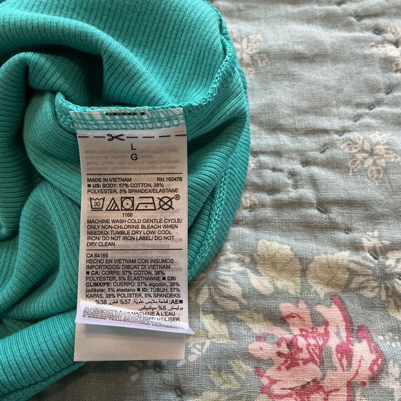 NWT Old Navy Blue Womens Cotton Blend Slim Fit Ribbed Tank Top Size Large - Picture 6 of 7